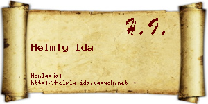 Helmly Ida névjegykártya